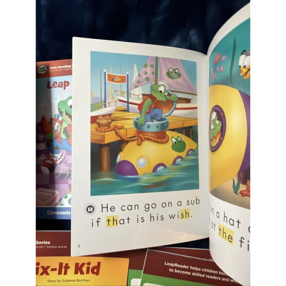Lot of 7 Leap Frog Early Reading Series Leap Reader Interactive Books Sampler